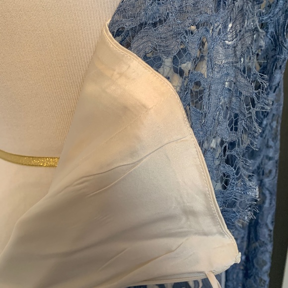 NEW Custom Lace Dress Authentic Valentino Fabric Size 6-8 Slate Blue - Picture 8 of 9